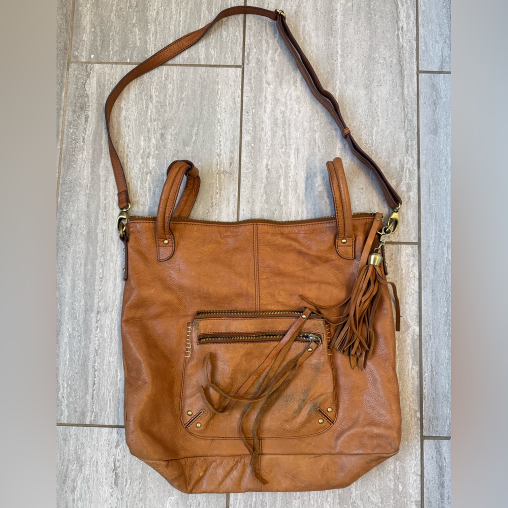 Lucky Brand Brown Leather Crossbody Hobo Purse